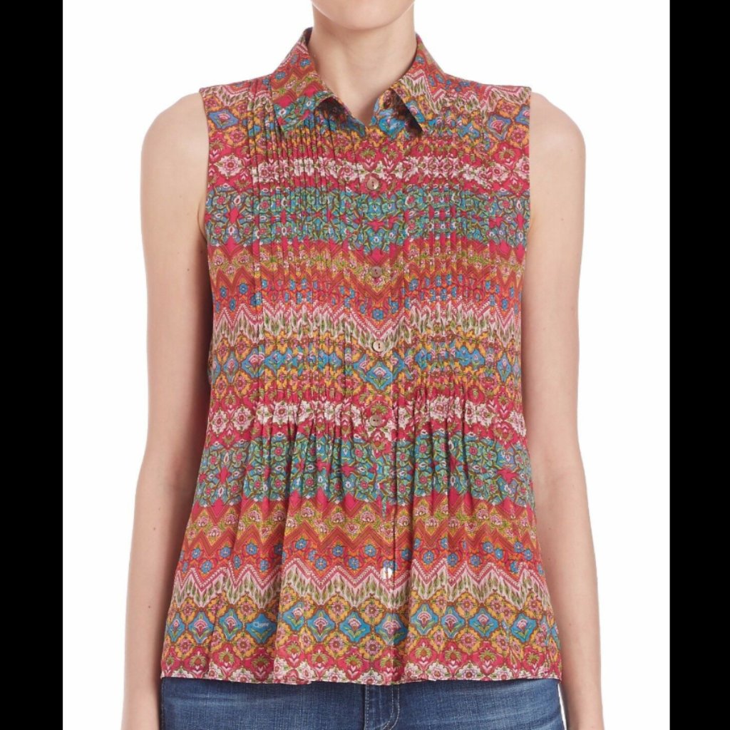 Diane Von Furstenberg Blakely Coromandel Silk Top